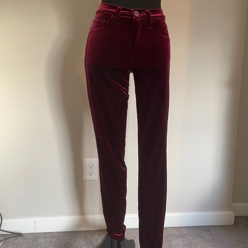 Blank NYC burgundy velvet skinny pants